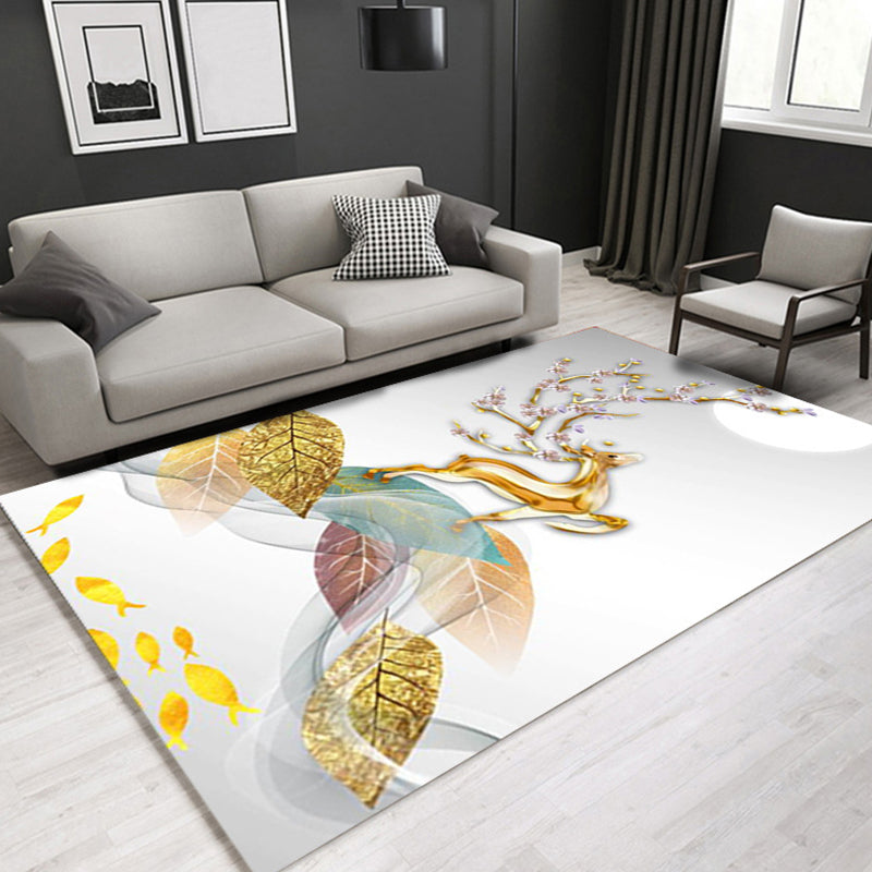 Glam Modern Rug Multi Color 3D Plant Print Rug Pet Friendly Non-Slip Machine Washable Rug for Living Room