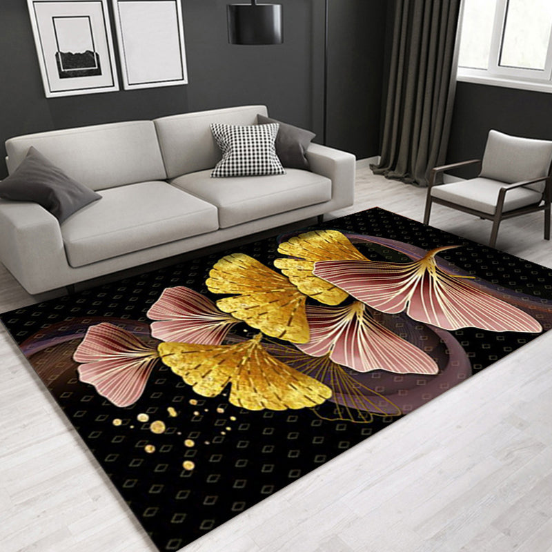 Glam Modern Rug Multi Color 3D Plant Print Rug Pet Friendly Non-Slip Machine Washable Rug for Living Room