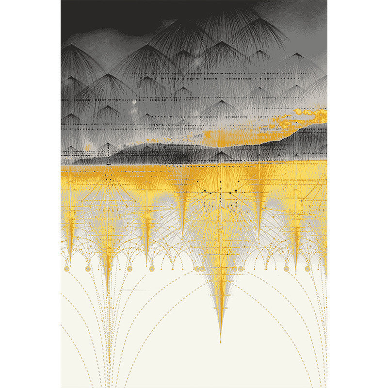 Minimalist Abstract Pattern Rug Multi Colored Polyester Carpet Washable Pet Friendly Anti-Slip Rug for Drawing Room