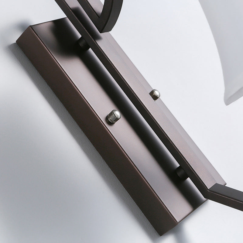 Black 1 Bulb Wall Sconce Lighting Contemporary Fabric Bell Shade Wall Mounted Light Fixture for Foyer