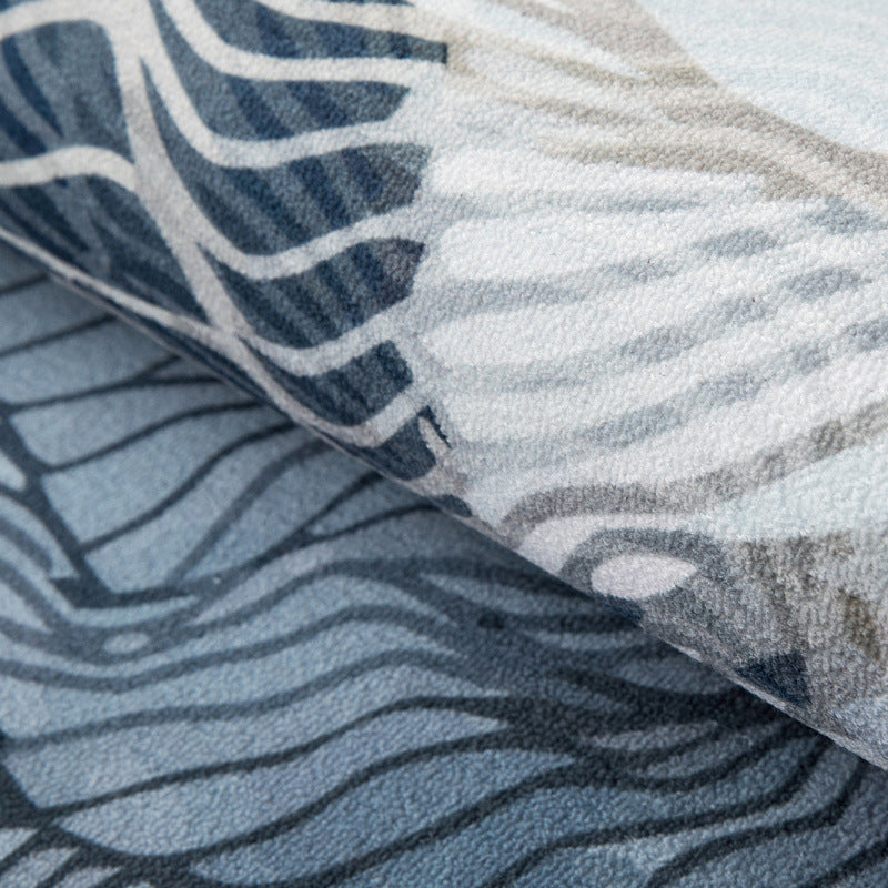 Simplicity Abstract Line Print Rug Multi Color Polypropylene Rug Anti-Slip Backing Stain Resistant Pet Friendly Area Carpet for Room