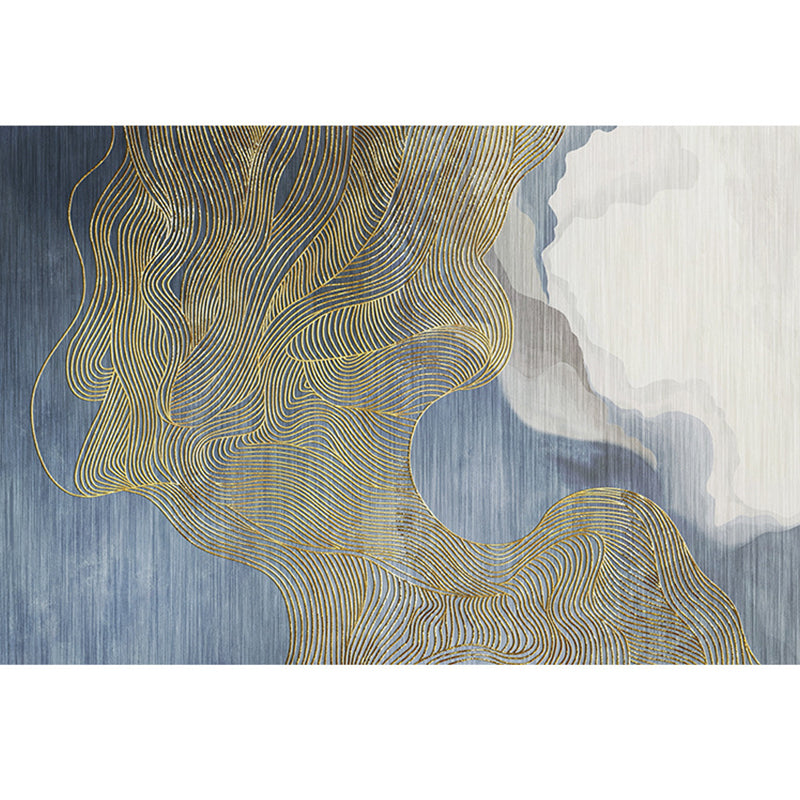 Simplicity Abstract Line Print Rug Multi Color Polypropylene Rug Anti-Slip Backing Stain Resistant Pet Friendly Area Carpet for Room