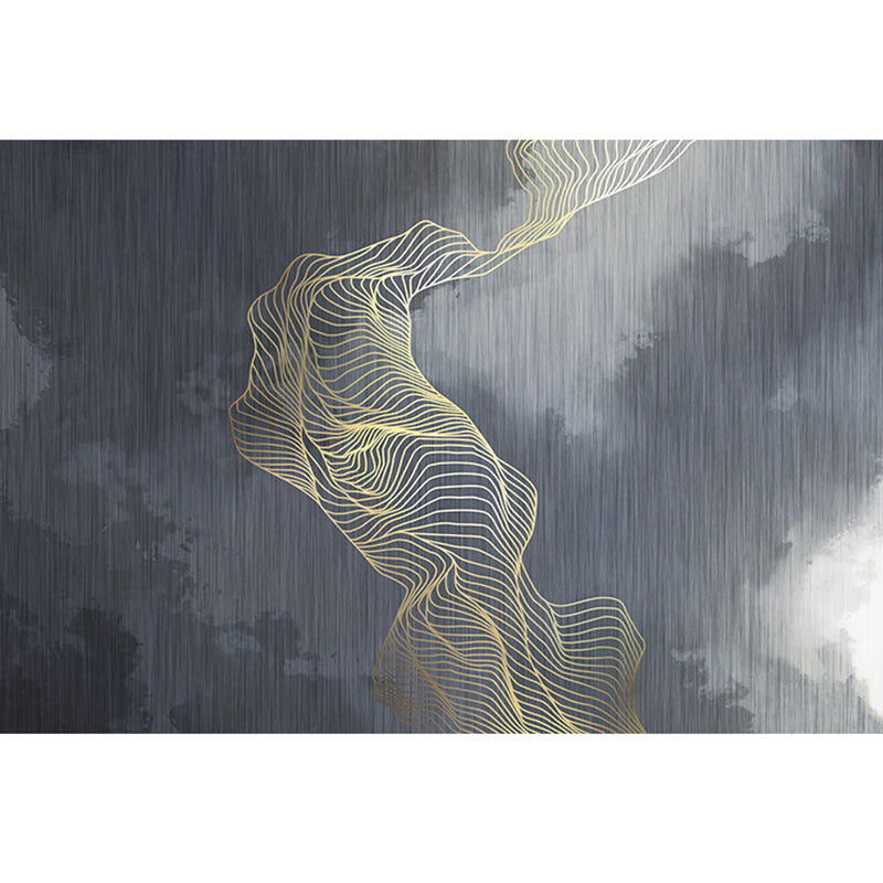 Simplicity Abstract Line Print Rug Multi Color Polypropylene Rug Anti-Slip Backing Stain Resistant Pet Friendly Area Carpet for Room