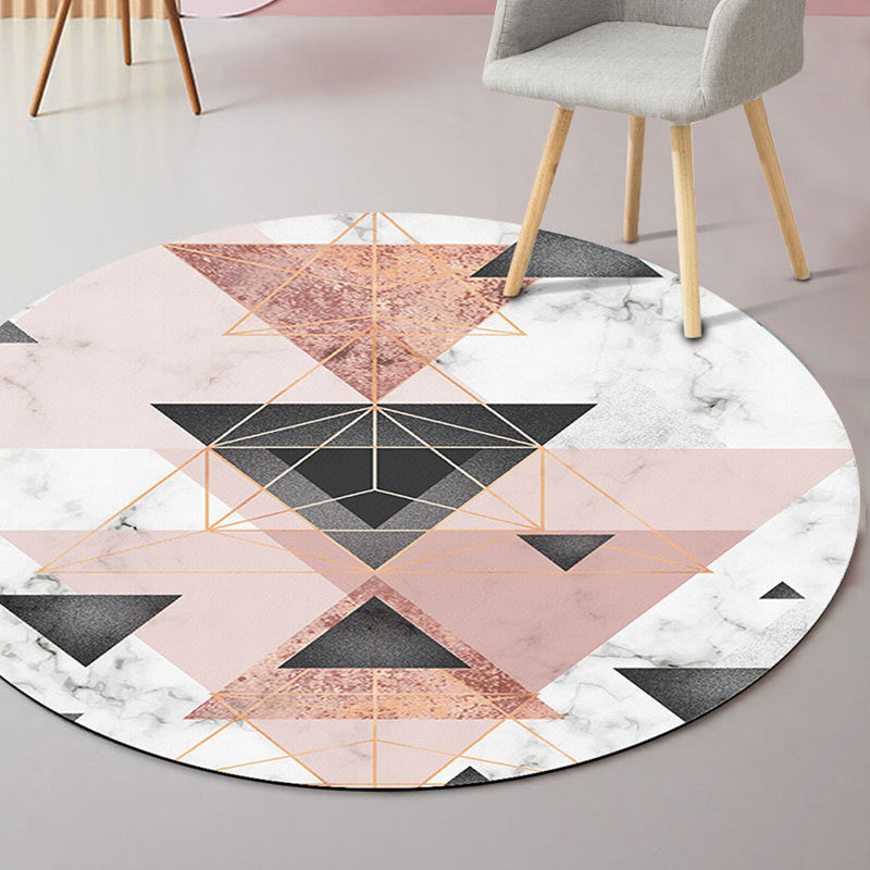 Novelty Geometric Print Rug Multi Colored Modern Carpet Polyester Anti-Slip Backing Washable Stain Resistant Area Rug for Room