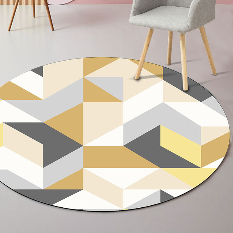 Novelty Geometric Print Rug Multi Colored Modern Carpet Polyester Anti-Slip Backing Washable Stain Resistant Area Rug for Room