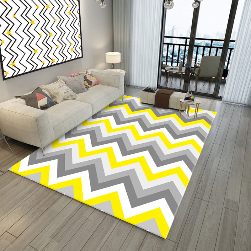 Bold Color Block Geometric Rug Multi Color Modern Rug Polypropylene Machine Washable Non-Slip Stain Resistant Rug for Living Room