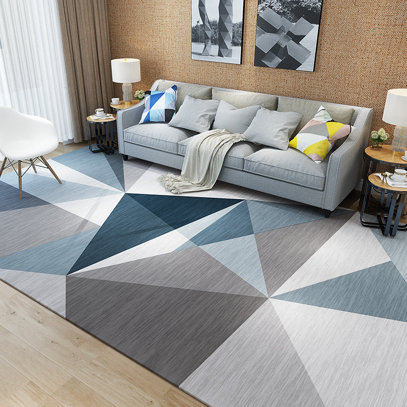 Multicolor Home Rug Modern 3D Print Geometric Rug Synthetics Washable Pet Friendly Anti-Slip Backing Area Rug