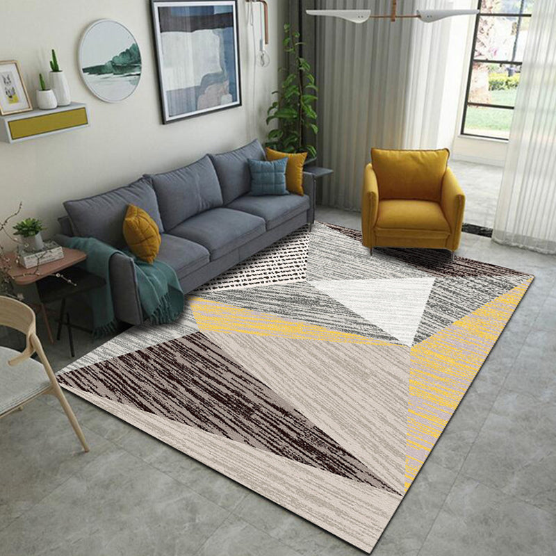 Simplicity Geometric Print Rug Multicolor Polypropylene Indoor Rug Stain Resistant Pet Friendly Anti-Slip Carpet for Home