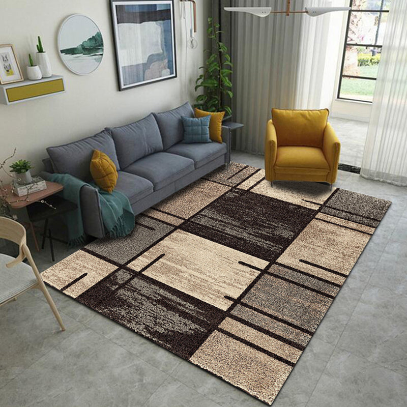 Simplicity Geometric Print Rug Multicolor Polypropylene Indoor Rug Stain Resistant Pet Friendly Anti-Slip Carpet for Home