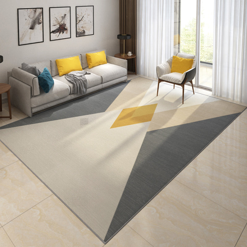 Environmental Geometric Color-Block Rug Multi Color Simplicity Rug Synthetics Pet Friendly Washable Non-Slip Rug for Room
