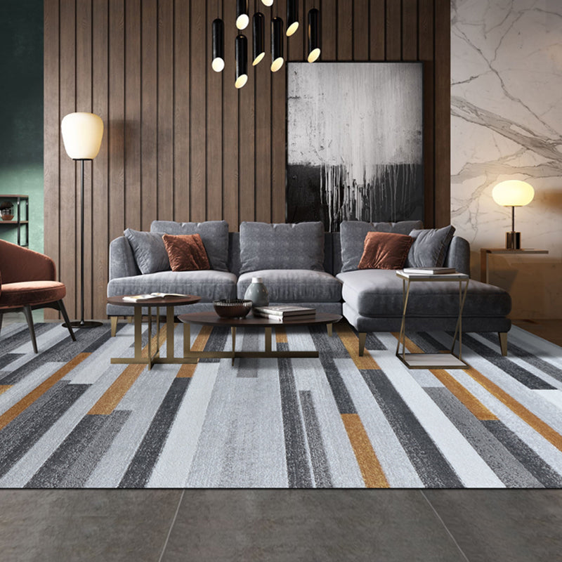 Multi-Color Geometrical Print Rug Polypropylene Modernism Carpet Machine Washable Non-Slip Backing Stain Resistant Rug for Great Room