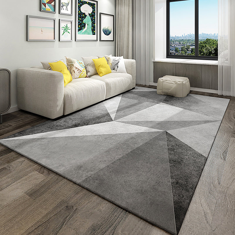 Stylish Modern Area Rug Multicolor Geometric Pattern Carpet Stain Resistant Non-Slip Backing Washable Rug for Drawing Room