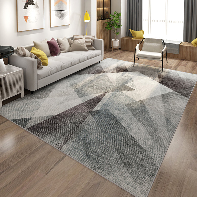 Stylish Modern Area Rug Multicolor Geometric Pattern Carpet Stain Resistant Non-Slip Backing Washable Rug for Drawing Room