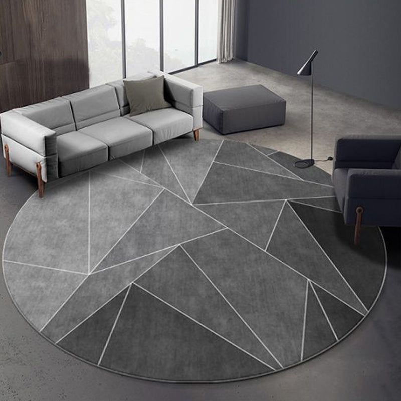 Minimalist 3D Effect Geometric Rug Multi Color Polyester Rug Machine Washable Stain Resistant Anti-Slip Rug for Drawing Room