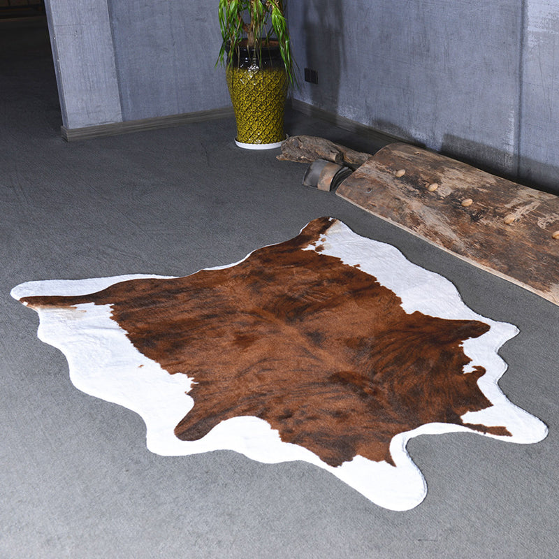 Casual Decoration Rug Multi Colored Animal Print Area Carpet Cowhide Non-Slip Backing Pet Friendly Indoor Rug