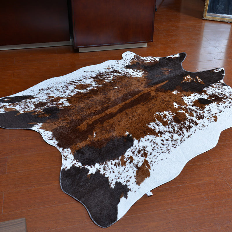 Casual Decoration Rug Multi Colored Animal Print Area Carpet Cowhide Non-Slip Backing Pet Friendly Indoor Rug