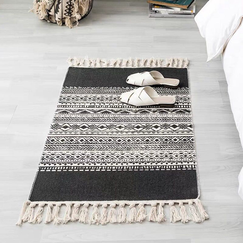 Multi Color Comfort Rug Jute Geometrisch Gedrukt gebied Tapijt Easy Care Liet-resistente huisdiervriendelijke kleed met kwastje voor slaapkamer