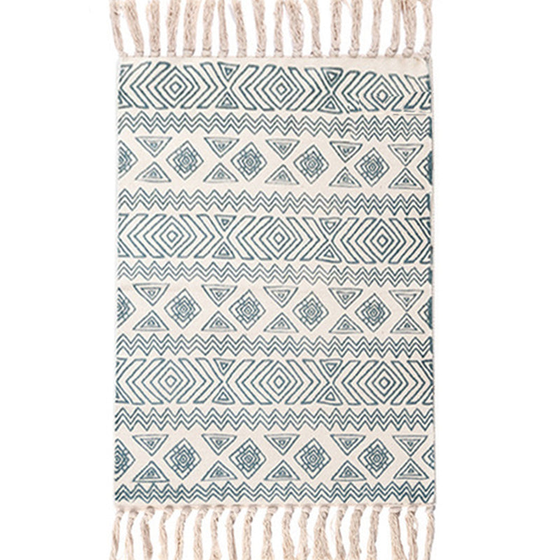 Eclectische geometrische print Tapijt tapijt multi -gekleurde jute binnen tapijt gemakkelijke verzorgingspetvriendelijke gebied tapijt met rand voor slaapkamer