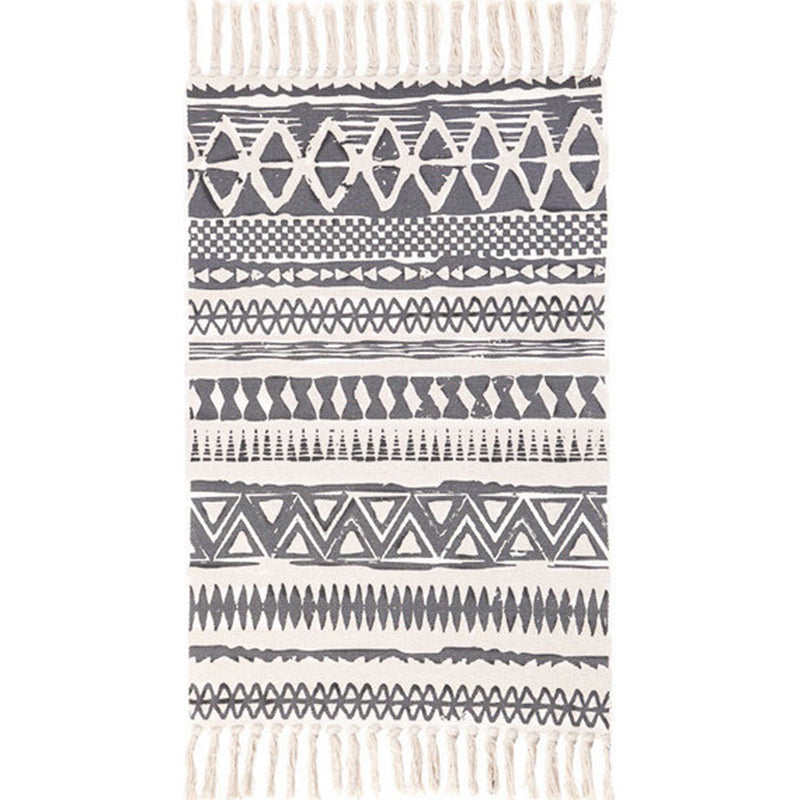 Eclectische geometrische print Tapijt tapijt multi -gekleurde jute binnen tapijt gemakkelijke verzorgingspetvriendelijke gebied tapijt met rand voor slaapkamer