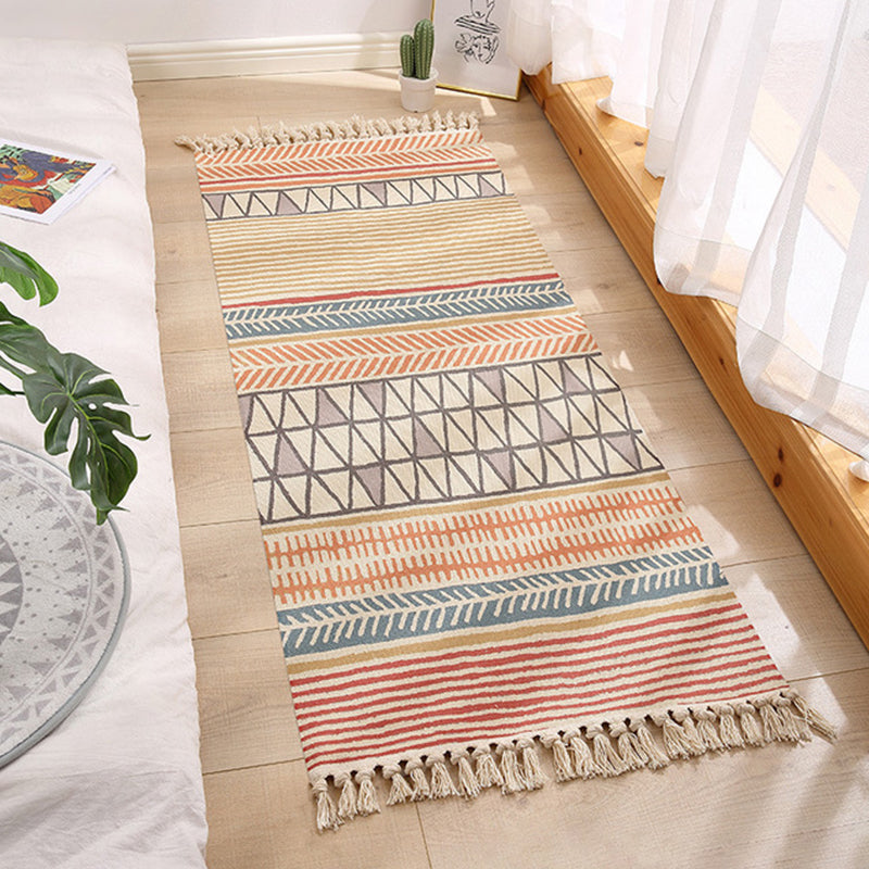 Eclectische geometrische print Tapijt tapijt multi -gekleurde jute binnen tapijt gemakkelijke verzorgingspetvriendelijke gebied tapijt met rand voor slaapkamer