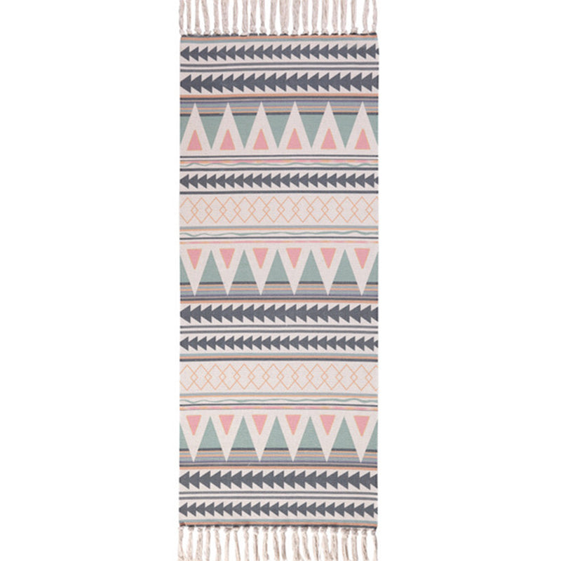 Eclectische geometrische print Tapijt tapijt multi -gekleurde jute binnen tapijt gemakkelijke verzorgingspetvriendelijke gebied tapijt met rand voor slaapkamer