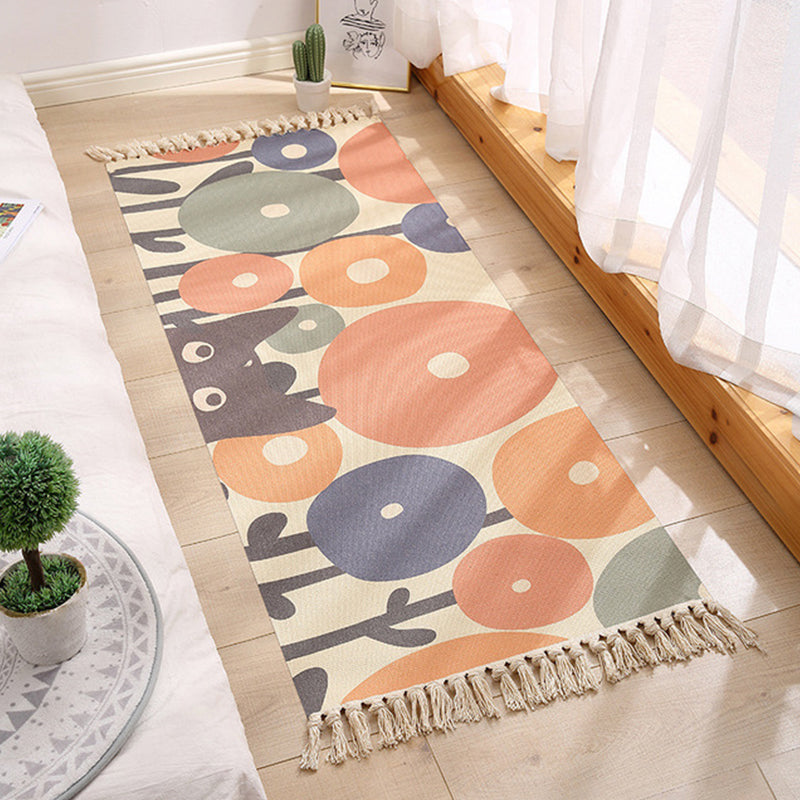 Eclectische geometrische print Tapijt tapijt multi -gekleurde jute binnen tapijt gemakkelijke verzorgingspetvriendelijke gebied tapijt met rand voor slaapkamer