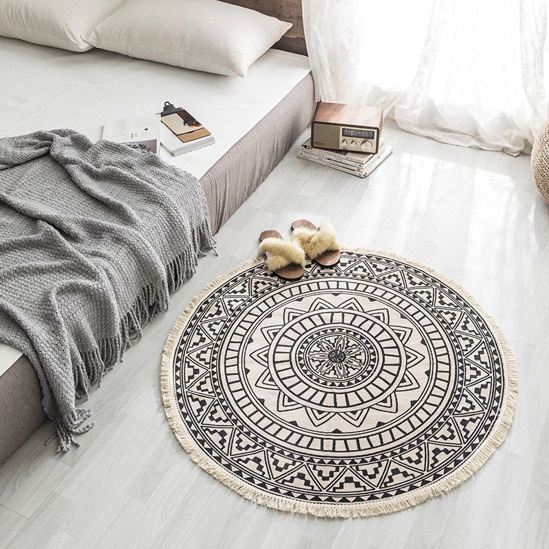 Multi -gekleurde slaapkamer Tapijt Relaxing geometrische geprint gebied tapijt jute gemakkelijke verzorgingspetvriendelijk binnenvlein