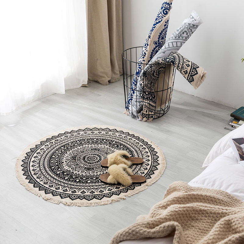 Multi -gekleurde slaapkamer Tapijt Relaxing geometrische geprint gebied tapijt jute gemakkelijke verzorgingspetvriendelijk binnenvlein
