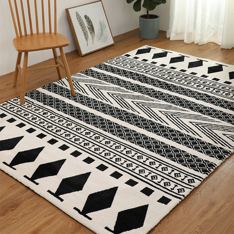 Calming Geometric Print Rug Multi-Color Super Fiber Indoor Rug Non-Slip Backing Pet Friendly Easy Care Area Carpet for Room