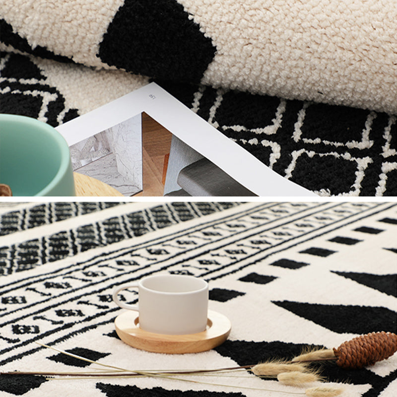 Calming Geometric Print Rug Multi-Color Super Fiber Indoor Rug Non-Slip Backing Pet Friendly Easy Care Area Carpet for Room