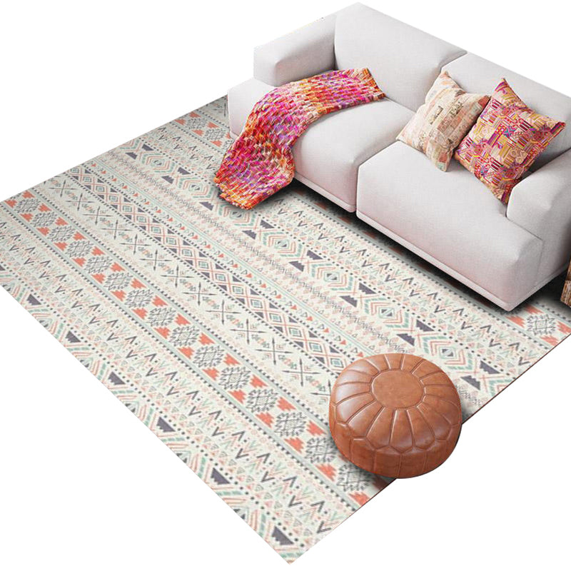 Southwestern Geo Pattern Rug Multi-Color Polyster Area Rug Easy Care Pet Friendly Washable Area Carpet for Room