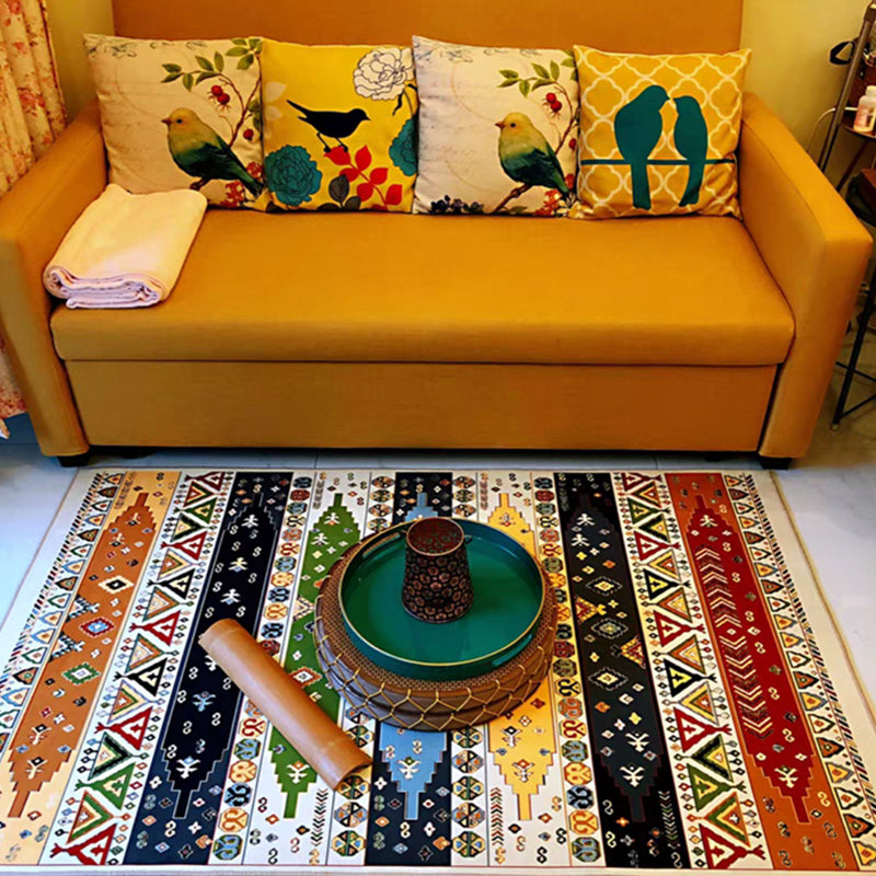 Boho woonkamer tapijt multi-gekleurde geruite gedrukte indoor tapijt synthetisch niet-slip achteruitgang huisdiervriendelijk tapijt
