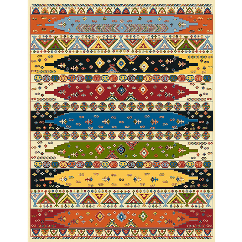 Boho woonkamer tapijt multi-gekleurde geruite gedrukte indoor tapijt synthetisch niet-slip achteruitgang huisdiervriendelijk tapijt