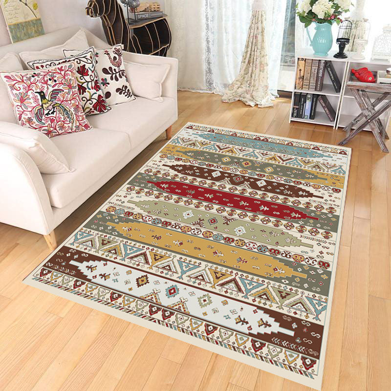 Boho Parlor Tapijt Multi-kleuren geometrisch geprint gebied Tapijt Synthetisch Synthetisch Non-slip Pet Vriendelijk Gemakkelijke verzorging Binnen Tapijt