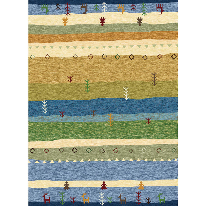 Boho Parlor Tapijt Multi-kleuren geometrisch geprint gebied Tapijt Synthetisch Synthetisch Non-slip Pet Vriendelijk Gemakkelijke verzorging Binnen Tapijt
