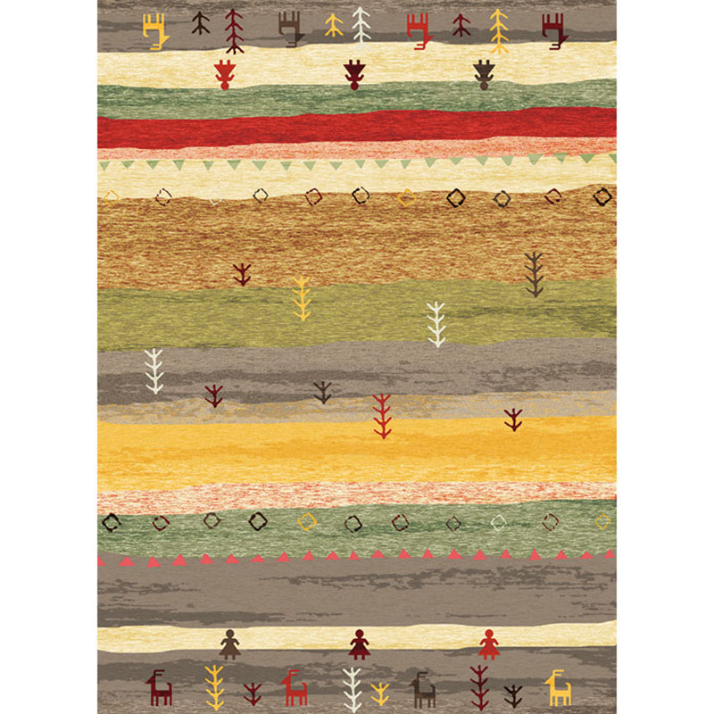 Boho Parlor Tapijt Multi-kleuren geometrisch geprint gebied Tapijt Synthetisch Synthetisch Non-slip Pet Vriendelijk Gemakkelijke verzorging Binnen Tapijt