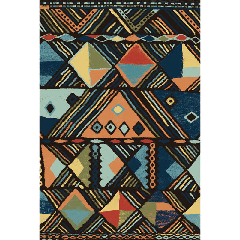 Boho Parlor Tapijt Multi-kleuren geometrisch geprint gebied Tapijt Synthetisch Synthetisch Non-slip Pet Vriendelijk Gemakkelijke verzorging Binnen Tapijt