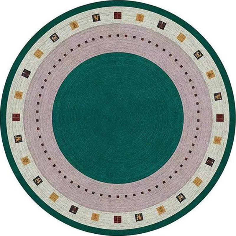 Southwestern Bedroom Rug Multi-Color Geometric Print Indoor Rug Polyster Anti-Slip Backing Pet Friendly Area Carpet