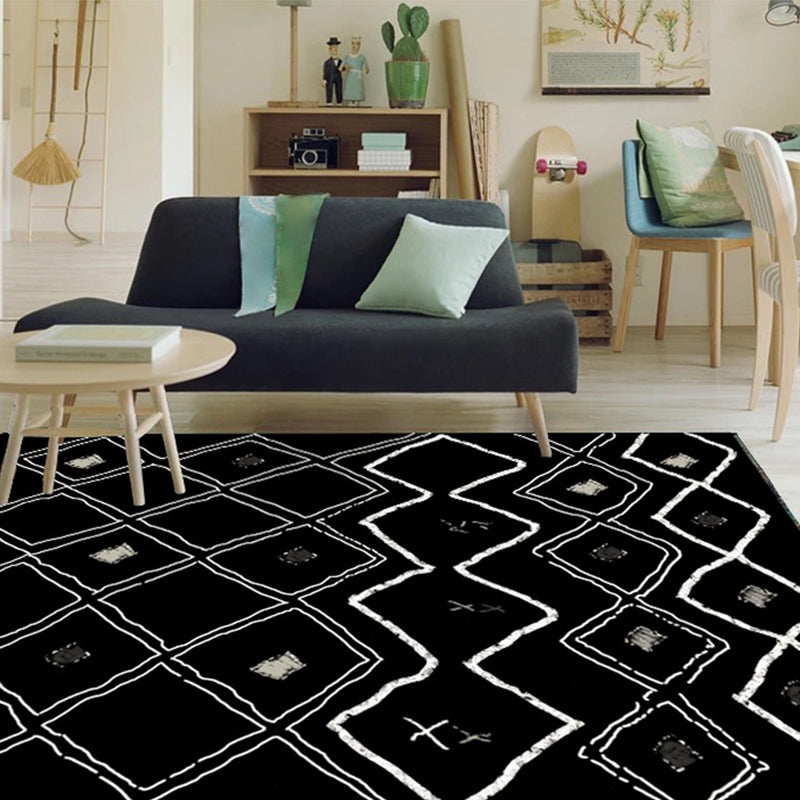 Eclectische woonkamer vloerkleed Multi-kleuren geometrisch geprint gebied tapijt polypropyleen niet-slip achterste rugmachine wasbaar binnen tapijt