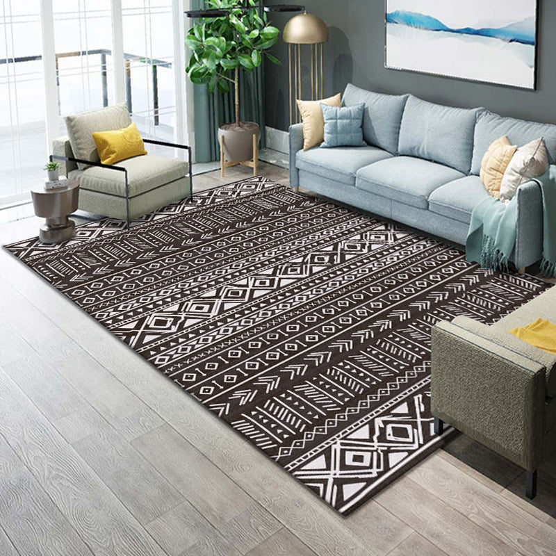 Alfombra de salón occidental Área de impresión geométrica Multi -color alfombra polipropileno fácil cuidados alfombras de interior lavables para mascotas