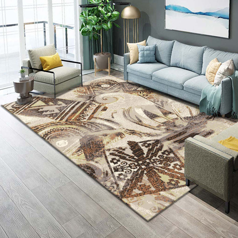 Alfombra de salón occidental Área de impresión geométrica Multi -color alfombra polipropileno fácil cuidados alfombras de interior lavables para mascotas
