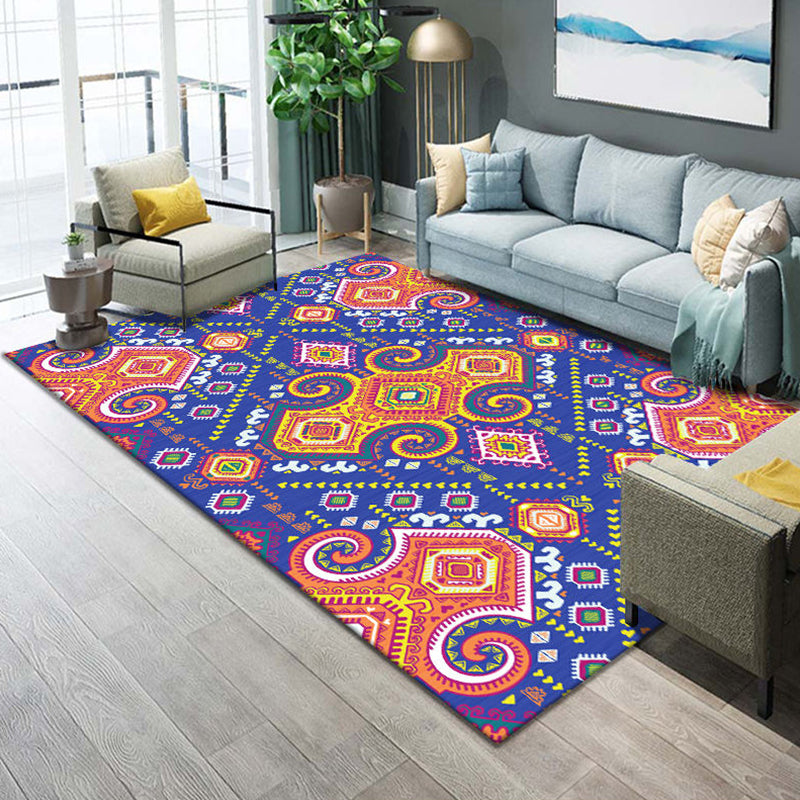 Alfombra de salón occidental Área de impresión geométrica Multi -color alfombra polipropileno fácil cuidados alfombras de interior lavables para mascotas