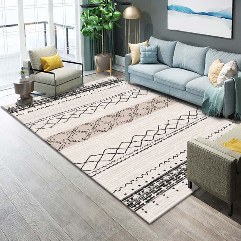 Alfombra de salón occidental Área de impresión geométrica Multi -color alfombra polipropileno fácil cuidados alfombras de interior lavables para mascotas