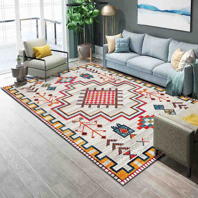 Western Parlor Rug Multi Color Geometric Print Area Carpet Polypropylene Easy Care Pet Friendly Washable Indoor Rug