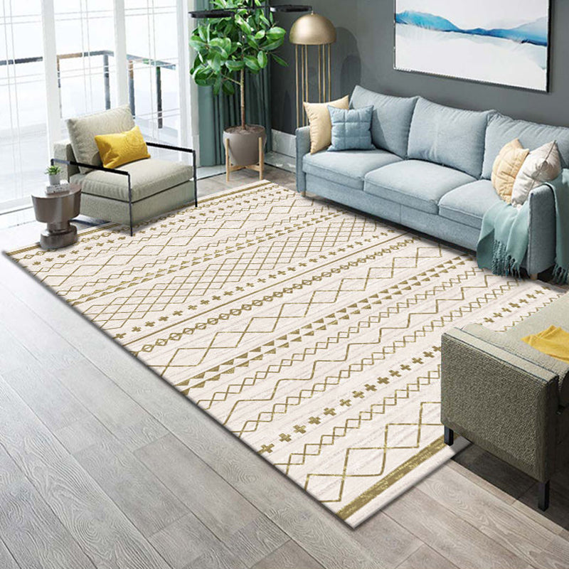 Alfombra de salón occidental Área de impresión geométrica Multi -color alfombra polipropileno fácil cuidados alfombras de interior lavables para mascotas