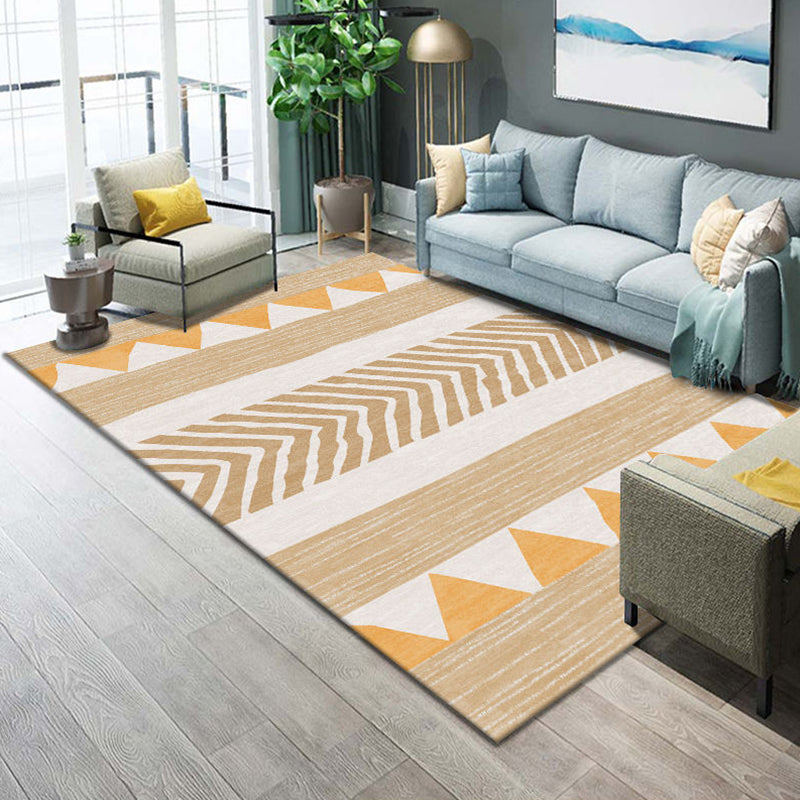 Funky Living Room Rug Multi Colored Geometric Pattern Area Carpet Synthetics Pet Friendly Stain-Resistant Washable Indoor Rug