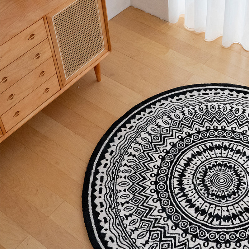 Ethnic Decoration Rug Multi Color Geometric Patterned Indoor Rug Pet Friendly Stain-Resistant Easy Care Carpet