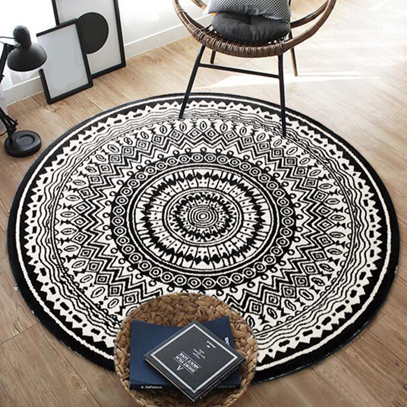 Ethnic Decoration Rug Multi Color Geometric Patterned Indoor Rug Pet Friendly Stain-Resistant Easy Care Carpet