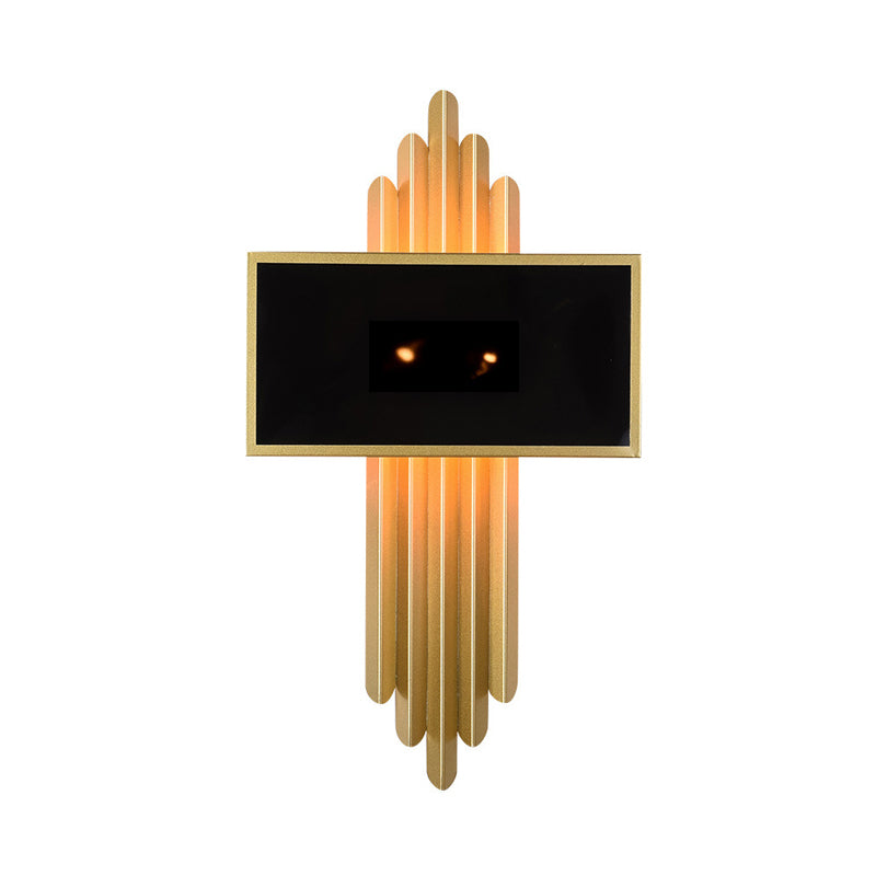 25.5 “/37.5" de latón de ancho 1 Luz de luz Luz de tela rústica Rectángulo de pared de pared para sala de estar