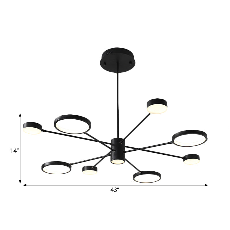 Sputnik kroonluchter hanglampje Modern acryl 6/8/10 Lichten Zwart LED Hanglamp armatuur in wit/warm licht